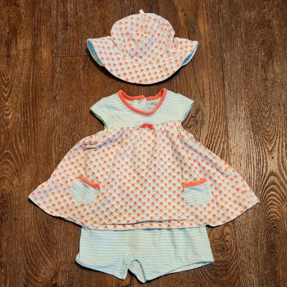 Offspring Polka Dot Baby Outfit with Hat Size 9M